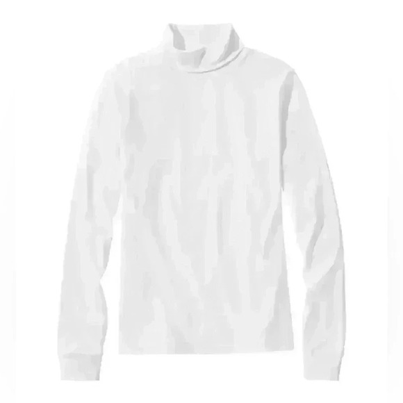 L.L.Bean Women’s Interlock Mock Turtleneck Long Sleeve  White Size Medium - Picture 1 of 5
